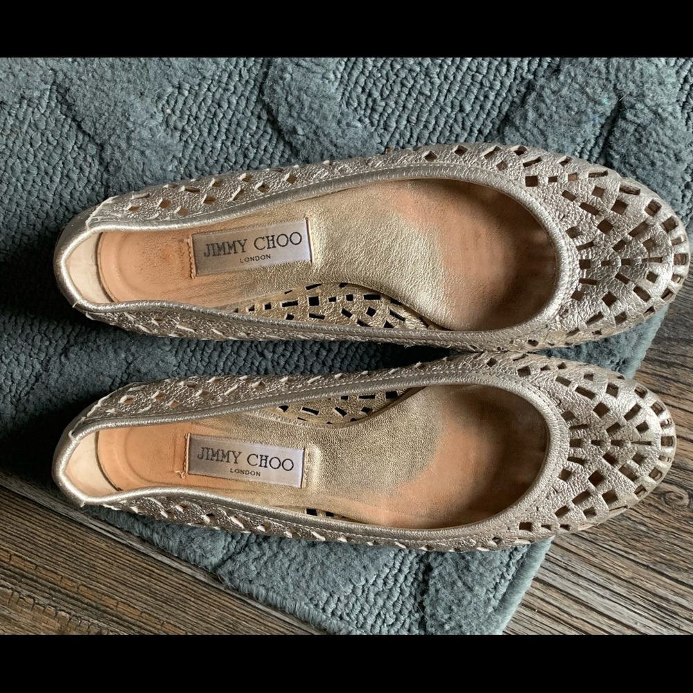 Jimmy Choo Gold Flats